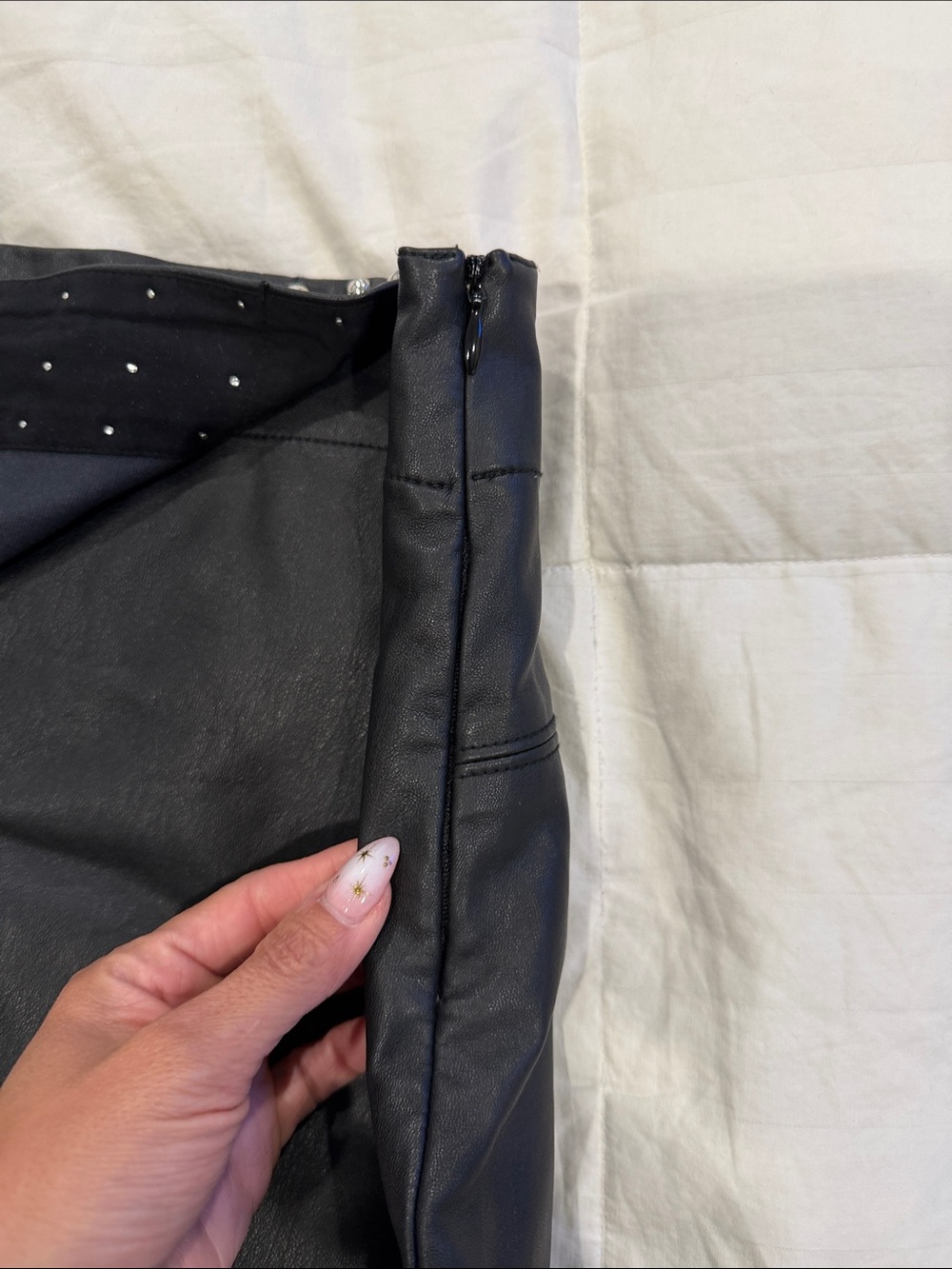 Free People Black Stud-Trim Skort Shorts - Picture 4 of 6